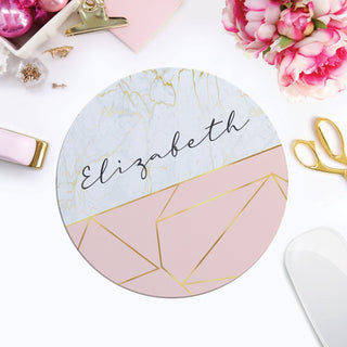 Pink and Gold Personalized Mouse Pad