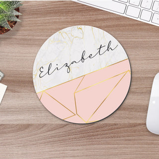 Pink and Gold Personalized Mouse Pad