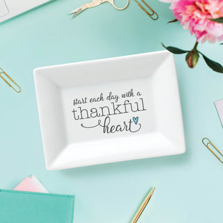 Start Each Day With A Thankful Heart Rectangle Trinket Dish