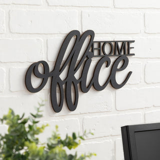 Home Office Black Wood Plaque