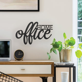 Home Office Black Wood Plaque