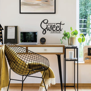 Office Sweet Office Black Wood Plaque