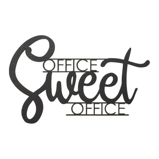Office Sweet Office Black Wood Plaque
