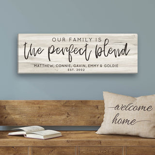 The Perfect Blend Personalized 9x27 Ivory Canvas