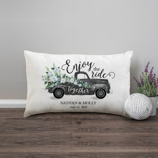 Enjoy The Ride Together Personalized Lumbar Throw Pillow