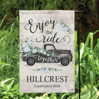 Enjoy The Ride Together Personalized Garden Flag