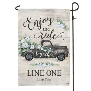 Enjoy The Ride Together Personalized Garden Flag