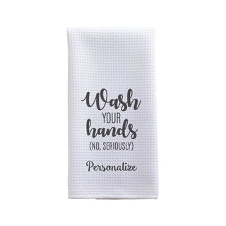 Wash Your Hands Personalized Waffle Tea Towel