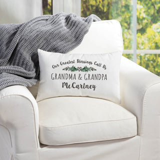 Our Greatest Blessings Call Us Personalized Lumbar Throw Pillow