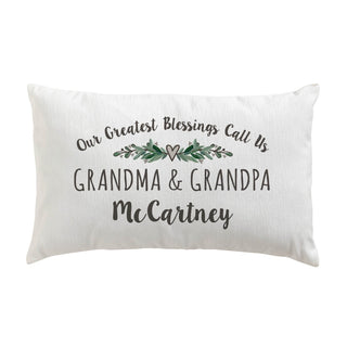 Our Greatest Blessings Call Us Personalized Lumbar Throw Pillow