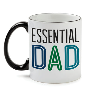 Essential Dad White Coffee Mug with Black Rim and Handle-11oz