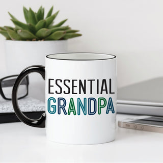 Essential Grandpa Personalized Black Handle Coffee Mug - 11 oz.