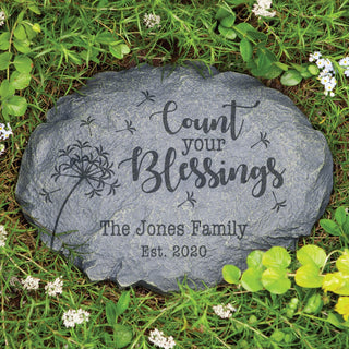 Count Your Blessings Personalized Garden Stone