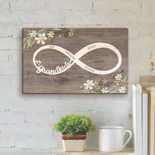 Grandkids Infinity Personalized 10x16 Canvas