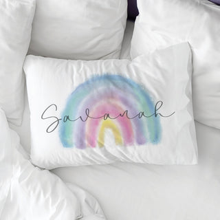 Watercolor Rainbow Personalized Pillowcase