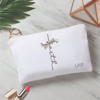 Faith Cross Personalized Zippered Pouch