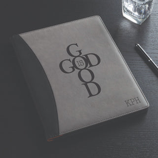 God is Good Personalized Gray Padfolio