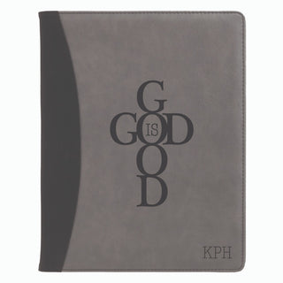God is Good Personalized Gray Padfolio