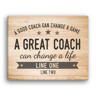 A Great Coach Can Change A Life Personalized 8x10 Canvas