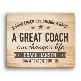 A Great Coach Can Change A Life Personalized 8x10 Canvas