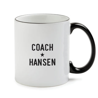A Great Coach White Coffee Mug with Black Rim and Handle-11oz