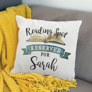 Reserved Reading Spot Personalized Throw Pillow