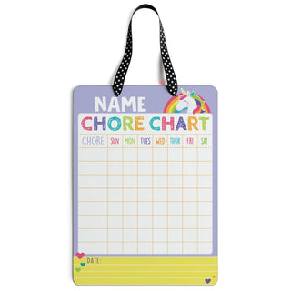 Unicorn Chore Chart Personalized Dry Erase Board