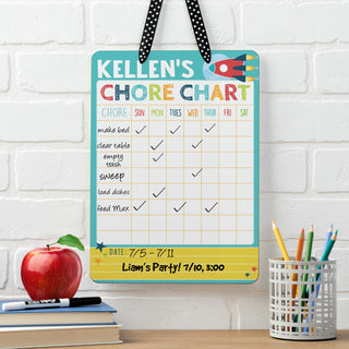 Rocket Chore Chart Personalized Dry Erase Board