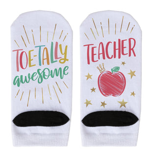 TOE-TALLY Awesome Teacher Adult No-Show Socks