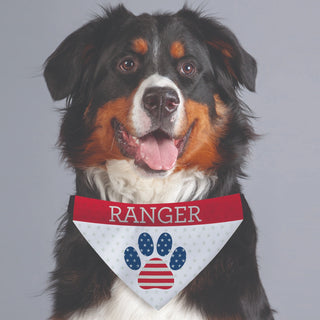 Patriotic Paw Print Personalized Pet Bandana