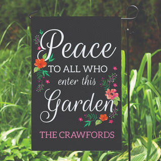 Peace To All Who Enter Personalized Garden Flag