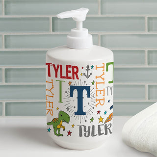 My Name Primary Colors Personalized Soap Dispenser