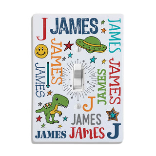 My Name Primary Colors Personalized Light Switch Plate