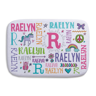 My Name Pastel Colors Personalized Bathmat