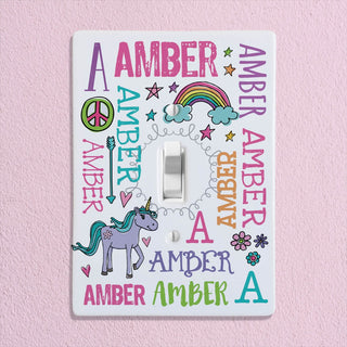 My Name Pastel Colors Personalized Light Switch Plate
