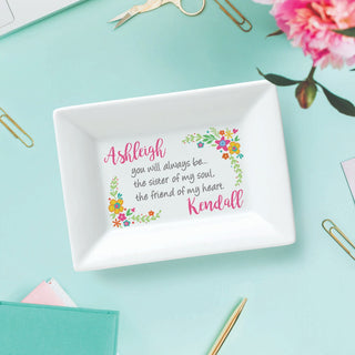 Sister Of My Soul Personalized Rectangular Trinket Dish