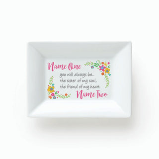 Sister Of My Soul Personalized Rectangular Trinket Dish