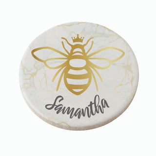 Queen Bee Personalized Round Desk Coaster