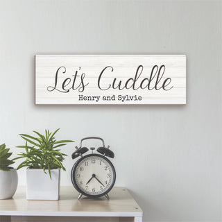 Let's Cuddle Personalized 6x18 Canvas
