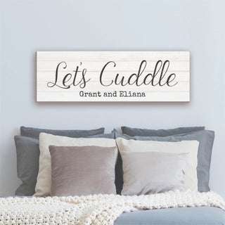 Let's Cuddle Personalized 9x27 Canvas