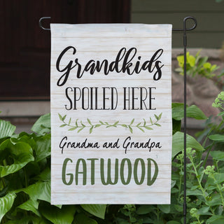 Grandkids Spoiled Here Personalized Garden Flag