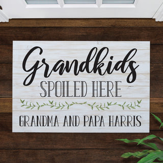 Grandkids Spoiled Here Personalized Thin Doormat