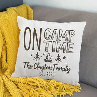 On Camp Time Personalized Throw Pillow