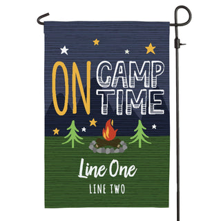 On Camp Time Personalized Garden Flag