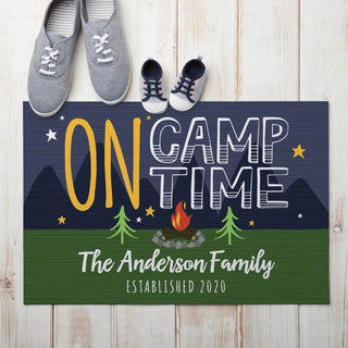 On Camp Time Personalized Doormat - 18x27 Inch, 1/8" Thin
