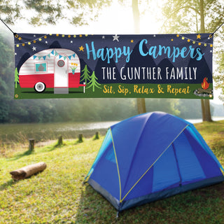 Happy Campers Personalized Banner