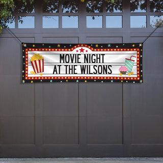 Movie Night Personalized Banner