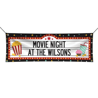 Movie Night Personalized Banner
