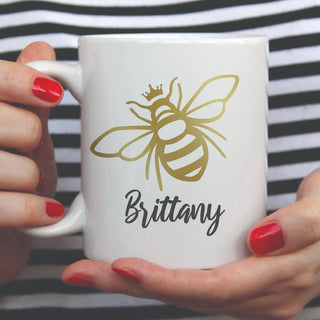 Queen Bee Personalized White Coffee Mug - 11 oz.