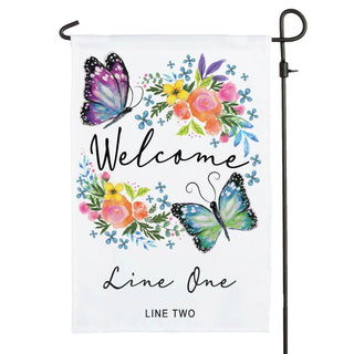 Butterfly Welcome Personalized Garden Flag